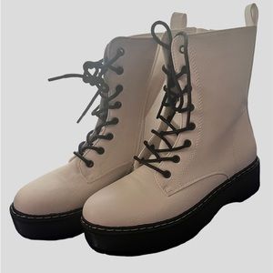 white platform boots
